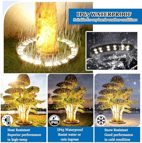 LED Ring Tree Lights Outdoor, Waterproof Tree Spotlight with 3 Installation Methods, Landscape Up Light for Yard Garden Pathway Trees Decoration(Green,6 Lights) - Image 4