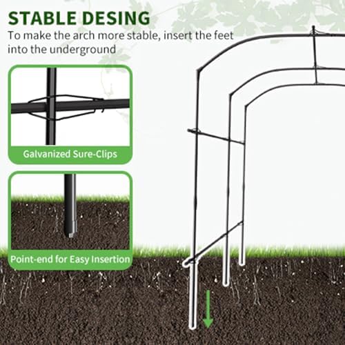 Tall Garden Arch Trellis for Climbing Plants, 87" H Metal Trellis Archway - Image 6