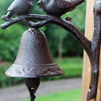 Front Door Cast Iron Doorbell Wall Bell Outdoor Dinner Bells Decorative Bells for Wall Hanging Bell (Black 16.5 * 18.5 * 9.8cm) - Image 5
