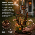 Bird & Wildflower Metal Garden Rustic Bird Stake (2, 15.7 inch) - Image 3
