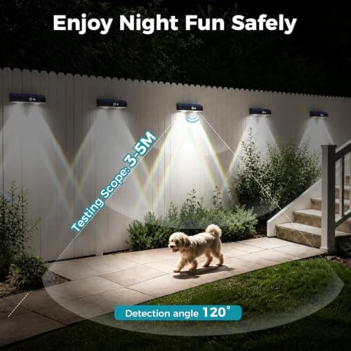 kolpop Solar Fence Lights Outdoor with Motion Sensor,Fence Lights Solar Powered,IP65 Waterproof,3 Modes LED Solar Lights for Patio,Backyard,Railing,Wall,Nighttime,Party,Pool,12 Pack,Cool White - Image 6