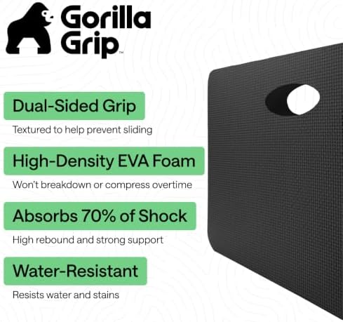 GORILLA GRIP® Extra Thick Foam Kneeling Pad for Gardening, 17.5x11 Black - Image 2