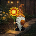 Lyeasw Solar Garden Gnomes Gifts - Garden Gnome Decor Outdoor - 8.3 Inch Honey Pot Funny Figurines for Birthday Anniversary Gardening, Unique Sunflower Decorations for Mom & Grandma Yard Patio by Lyeasw