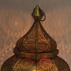 Yille Oriental Metal Lantern Anida Gold 30 cm Moroccan Lantern Garden Lantern Hanging Standing Beautiful Table Lantern for Wedding, Party, Decoration - Image 5