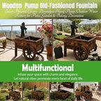 NestNature Solar Water Fountain|Wooden Fountain-Adds Rustic Farmhouse Charm - Image 5