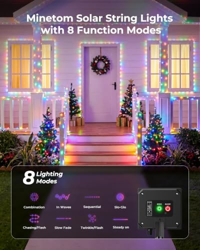 Brightown 4 Pack Solar Fairy Lights Outdoor, Total 132FT 400LED, Multicolor - Image 3