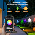 VTimes 8pcs Smart RGBW Landscape Lights IP65 Waterproof Outdoor SpotLights - Image 3