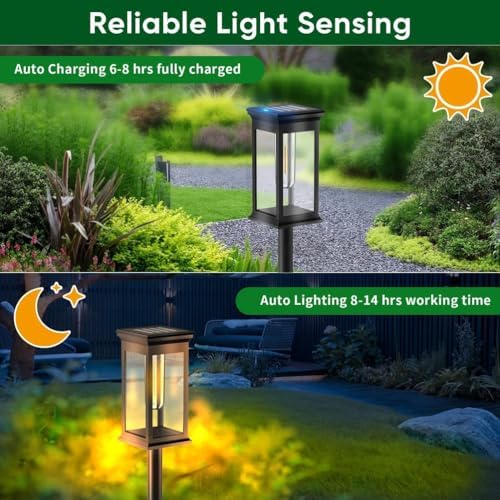 Solar Pathway Lights Outdoor, 4 Pack Solar Powered Garden Lights Waterproof IP65, Solor Outside Light for Yard Path Landscape Lawn Walkway Driveway - Image 5