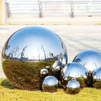 RT-OSXE Reflective Garden Gazing Balls, 1mm Thick Mirror Polished Hollow Seamless Ball for Reflection Beautiful View Christmas Decorations, Pond Floating Globe, 20 Sizes - Image 6