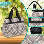 St Patricks Plaid Garden Tool Bag Tote for Men Women Multiple Pockets Wide Mouth Heavy Duty Waterproof Tool Organizer Bag for Outdoor Lawn Yard Portable Gardening Storage With Elasticbands - Image 4