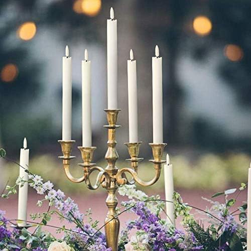 GenSwin Flameless Taper Candles LED Battery Operated Remote Timer White - Image 4
