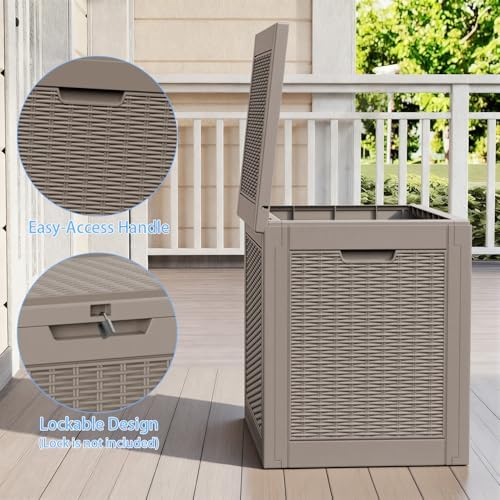EasyUp 37 Gal Waterproof Outdoor Storage Box UV Resistant Deck Box - Image 3