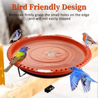 Daoeny Heated Bird Baths for Outdoors, Upgraded 100W Thermostatically Controlled Heated Bird Bath for Deck Railing, Heated Bird Bath for Outside Winter Garden Yard Patio Decor (Terracotta) - Image 4