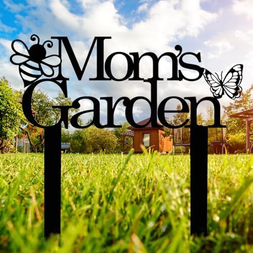 Custom Patio Meta Sign with Stake, Bee and Butterfly Decoration, Farmhouse Yard Art - Personalized Gardener Name, Gift for Mom & Grandma - Image 2