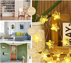 CAKERS Flower Decor String Lights|Creative Christmas Petal-Shaped Copper Wire Fairy Lights|LED Floral Plant Design Ambient Light for Party Bedroom Patio,Yellow Flowers,5m(16.4ft)-50LED-Battery - Image 3