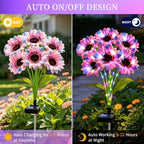 Solar Lights Outdoor, Gift for Women Mom Grandma Friends, 4 Pack 24 Solar Colorful Sunflower Lights, Solar Flower Lights Waterproof, Outside Sunflower Decor Light for Landscape Yard Patio Lawn Pathway - Image 2
