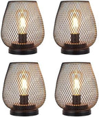 JHY DESIGN Set of 4 Metal Cage LED Lantern Battery Powered Cordless Accent Light with LED Great for Weddings Parties Patio Events for Indoors Outdoors by JHYDESIGN