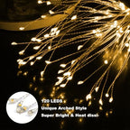 Anordsem Solar Lights Outdoor Waterproof: 4 Pack Garden Light - Bendable Copper Wire with 120 LED Firework Beads - DIY Warm Fun Decoration for Yard Patio - Twinkle Sparkler Gifts for Women Wife - Image 5