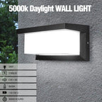 Sytmhoe 5000K Daylight White Exterior Wall Light, 2Packs Modern LED Exterior Light Fixture Wall Mount Ip65 Waterproof, Wall Porch Light for Garage Walkway Hallway Backyard Garden(2packs) - Image 2