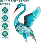 47.5" Metal Crane Statue, Extra-Large Blue Heron Decor Set of 2 - Image 4