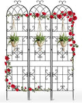 unho Metal 86.6 * 18.7" Garden Trellis 3-Packs for Climbing Plants by unho
