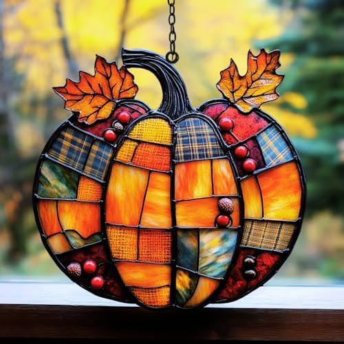 Vintage Halloween Pumpkin Acrylic Suncatcher by AVAGAN