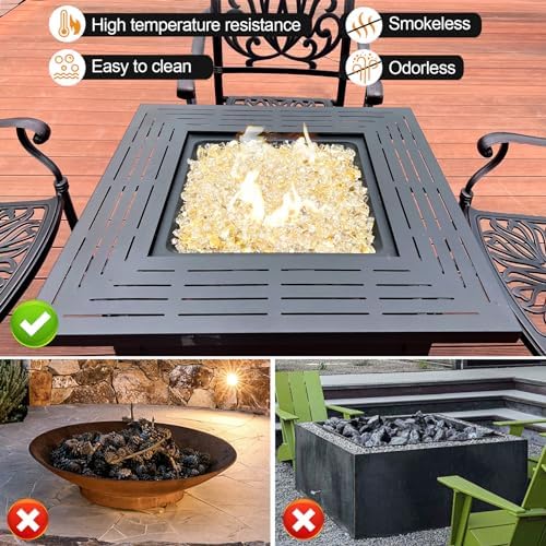 GasSaf 1/2 Inch Gold Fire Glass Reflective Tempered Fireglass, 20 lb - Image 4