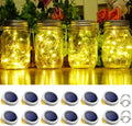 SmilingTown 30 LED 12 Packs Solar Lights Mason Jars Lids String Lights Solar Lantern Hanging Lights for Yard Garden Wedding Christmas Decorations (NO Jars) by SmilingTown