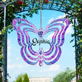 Personalized Dog Angel Paw Wind Spinner Sublimation Memorial Custom Name Years Kinetic Ornament Laser Cut 3D Outdoor Indoor Garden Yard Gifts (Butterfly Shape) by Handmadetneonsign