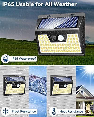 Peasur Solar Lights Outdoor Waterproof [8 Pack/140LED], Warm White Motion Sensor Light Ultra-Bright, 3 Modes Solar Fence Security Lighting for Wall Garden Yard Garage Patio - Image 4