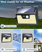 Peasur Solar Lights Outdoor Waterproof [8 Pack/140LED], Warm White Motion Sensor Light Ultra-Bright, 3 Modes Solar Fence Security Lighting for Wall Garden Yard Garage Patio - Image 4