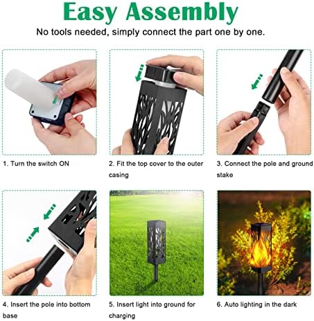 TomCare Solar Lights Outdoor Solar Garden Lights Landscape Lighting for Patio Yard Lawn - Image 5