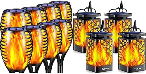 TomCare Solar Flickering Flame Torch Lights for Garden Patio Yard by TomCare