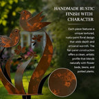Rustic Bird & Flower Metal Garden Stake, Yard Art Gift, 17.71in - Image 6