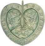 AB Tools Bird Heart Sundial Ornament Cast Iron Garden Yard Feature Statue Clock Metal - Image 2