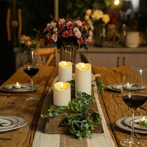 Homemory Flameless Candles with Timer and Remote Control, Battery Operated LED Candles, Realistic Fake Plastic Candles for Wedding, Festival, Home Decor, Waterproof Outdoor, D3”H4”6”8” - Image 3