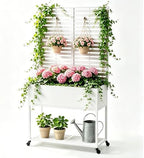 Metal Raise Garden Bed with Trellis,70" Elevated Trellis Planter Outdoor by Liskanap