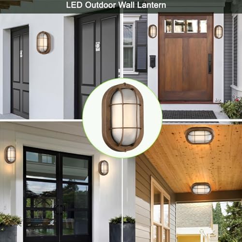WISBEAM 2 Pack LED Bulkhead Light Bronze, Outdoor LED Wall Light for House, Dimmable, 6W Replace 60W, 450 Lumen 3000K Daylight White 80CRI, Waterproof, ETL Rated - Image 5