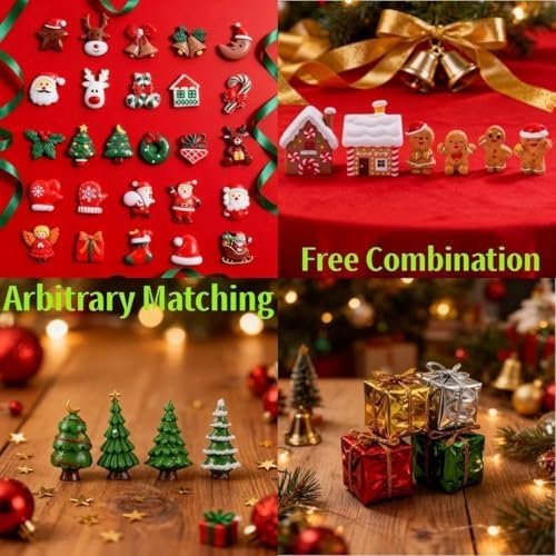 111PCS Mini Christmas Figurines Set, Resin Miniatures Statue for Crafts - Image 6