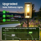 Tall Solar Pathway Lights Outdoor, Bright Solar Powered Lights 4 Pack - Image 2