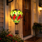 Cardinal Solar Lantern, Glass Hot Air Balloon Light with Flickering Flame - Image 3