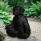 OLOMA Concrete Meditating Dog Statue Heavy Stone Garden Sculpture Weather Resistant Outdoor Indoor Decor for Patio Lawn Yard Entryway Meditation Space Accent Feature - Image 7