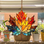 Rainbow Maple Leaf Acrylic Suncatcher - Image 4