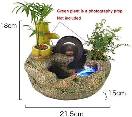Carved Decorative Resin Fountain Creative Resin Desktop Fountain Desktop Waterfall Aquarium Flowerpot Home Office Club Decoration Gifts for Indoor and Outdoor Fountain Offices (Color : B) - Image 2