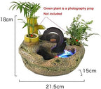 Carved Decorative Resin Fountain Creative Resin Desktop Fountain Desktop Waterfall Aquarium Flowerpot Home Office Club Decoration Gifts for Indoor and Outdoor Fountain Offices (Color : B) - Image 2