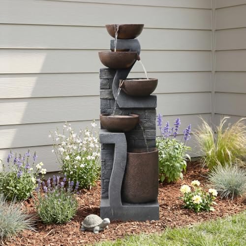 Bumilgar 42" Tall Outdoor Fountain with LED Lights - Image 4