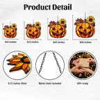 Flowers and Jack-o'-Lantern Acrylic Suncatcher - Image 2