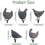 AOZITA 5 PCS 13 inch Metal Chicken Yard Art Garden Decorative Stake Hollow Out Rooster Animals Silhouette Statue Decor, Pathway, Floor, Garden, Lawn, Outdoor Decoration - Image 2