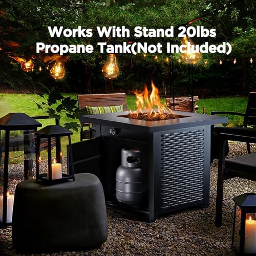 Ciays 32 Inch Propane Fire Pit, CSA-Listed Outdoor Gas Fire Pits 50,000 BTU Steel Fire Pit Table with Lid, Add Warmth and Ambience to Gatherings and Parties On Patio Deck Garden, Black,CIFPT4B - Image 5