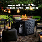 Ciays 32 Inch Propane Fire Pit, CSA-Listed Outdoor Gas Fire Pits 50,000 BTU Steel Fire Pit Table with Lid, Add Warmth and Ambience to Gatherings and Parties On Patio Deck Garden, Black,CIFPT4B - Image 5